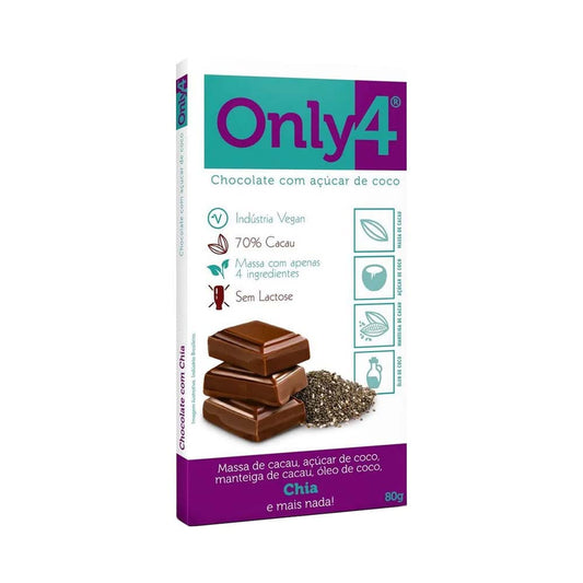 Chocolate 70% De Cacau com Chia 80g Only4