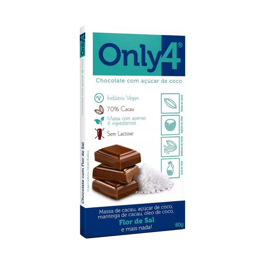 Chocolate 70% De Cacau com Flor de Sal 80g Only4