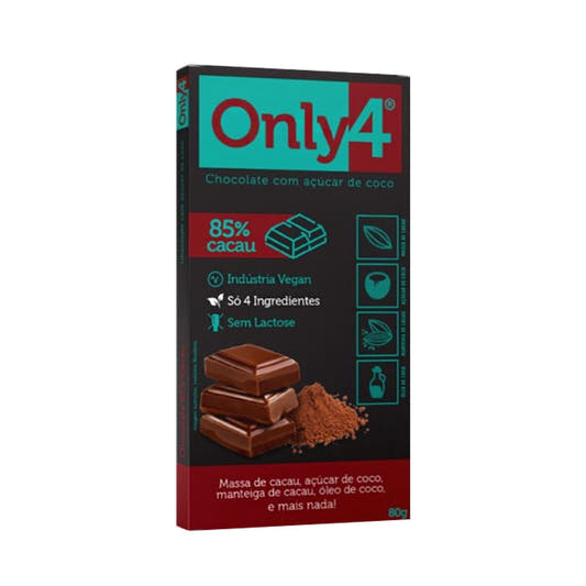 Chocolate 85% Cacau 80g Only4