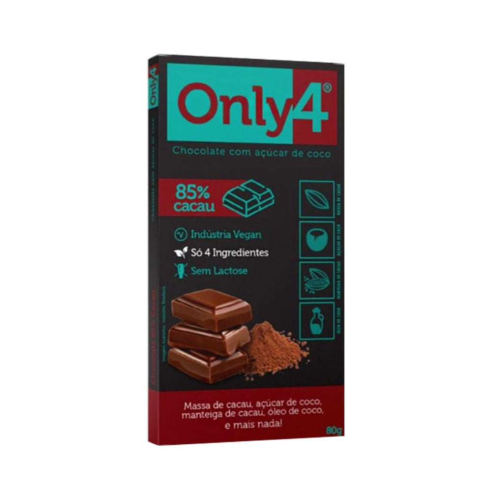Chocolate 85% Cacau 80g Only4