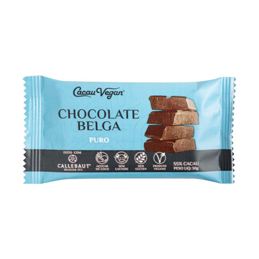 Chocolate Belga Puro 30g Cacau Vegan