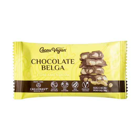 Chocolate Belga com Amendoim 30g Cacau Vegan