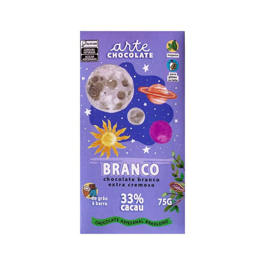 Chocolate Branco Vegano Extra Cremoso 75g Arte Chocolate