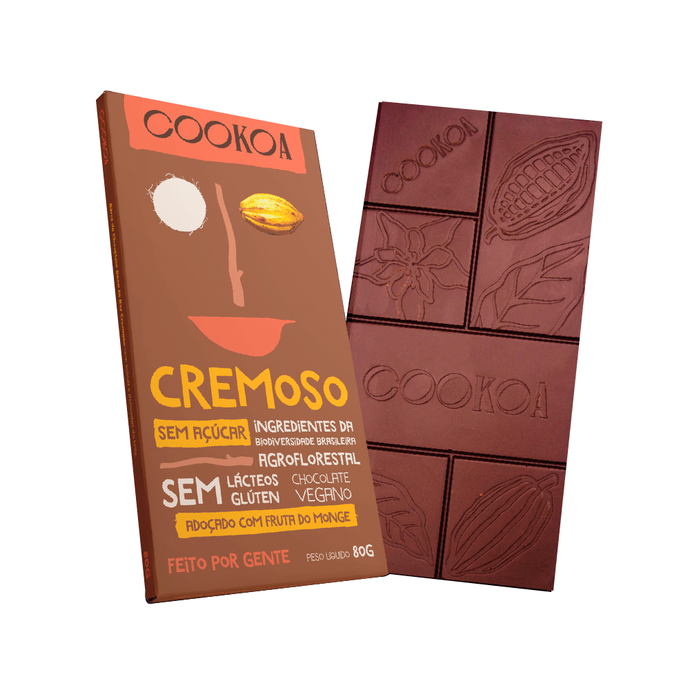 Chocolate Cremoso com Eritritol e Fruta do Monge 80g Cookoa