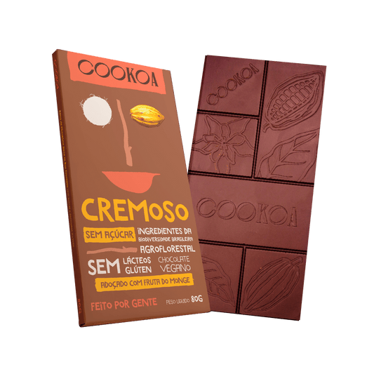 Chocolate Cremoso com Eritritol e Fruta do Monge 80g Cookoa