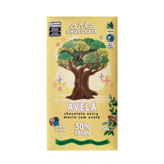 Chocolate Vegano Extra Macio com Avelã 75g Arte Chocolate