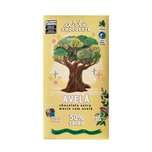 Chocolate Vegano Extra Macio com Avelã 75g Arte Chocolate