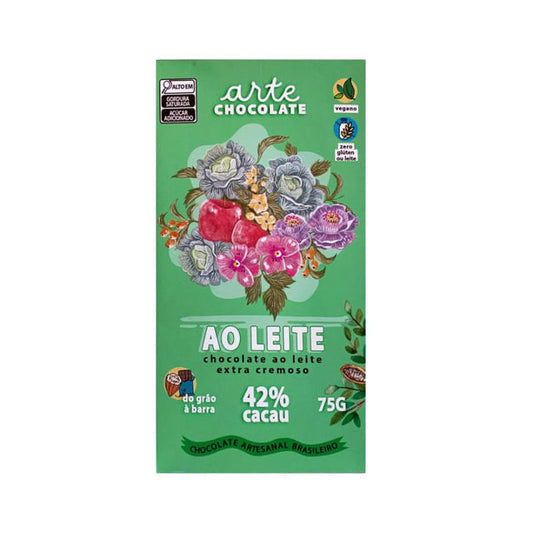 Chocolate Vegano ao Leite Extra Cremoso 75g Arte Chocolate