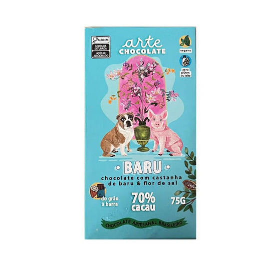 Chocolate Vegano com Castanha de Baru e Flor de Sal 75g Arte Chocolate