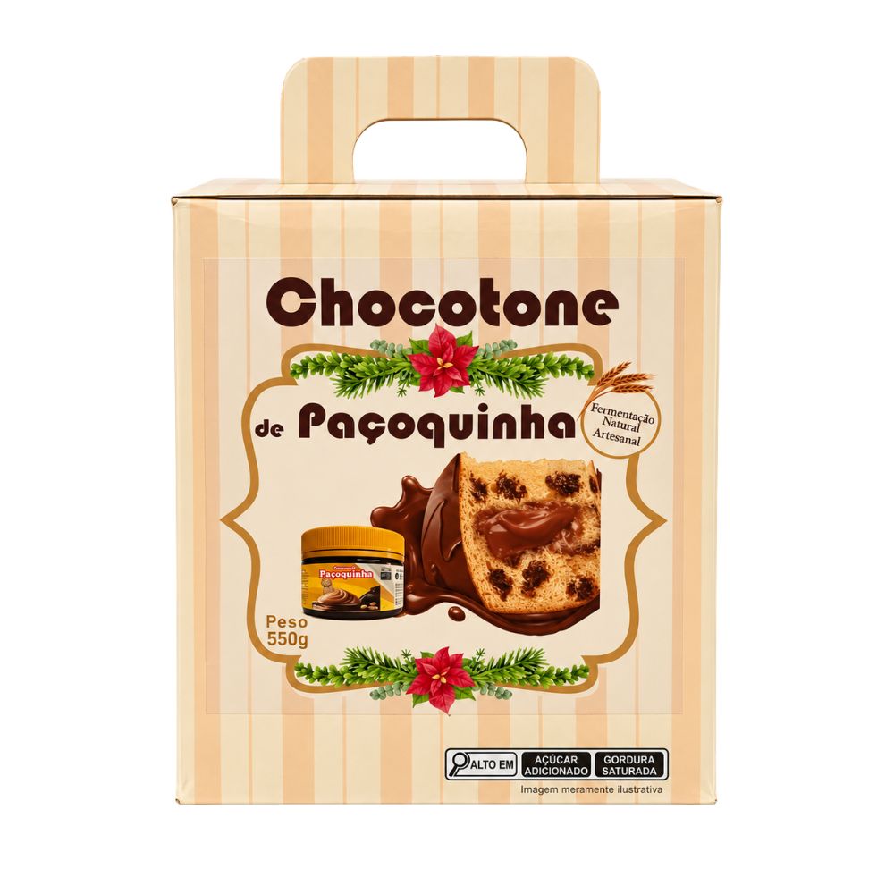 Chocotone Vegano com Creme de Paçoquinha 550g New Flavor Plant Based