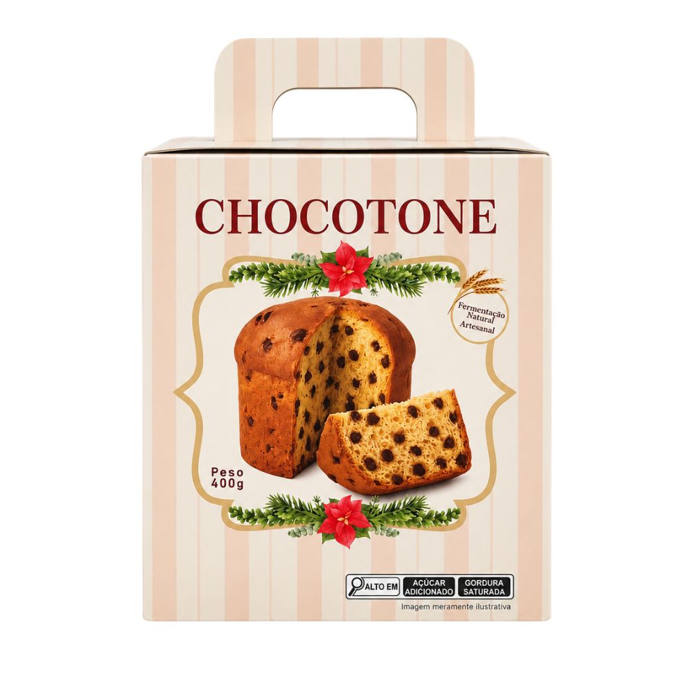 Panetone Vegano com Gotas de Chocolate 400g New Flavor Plant Based
