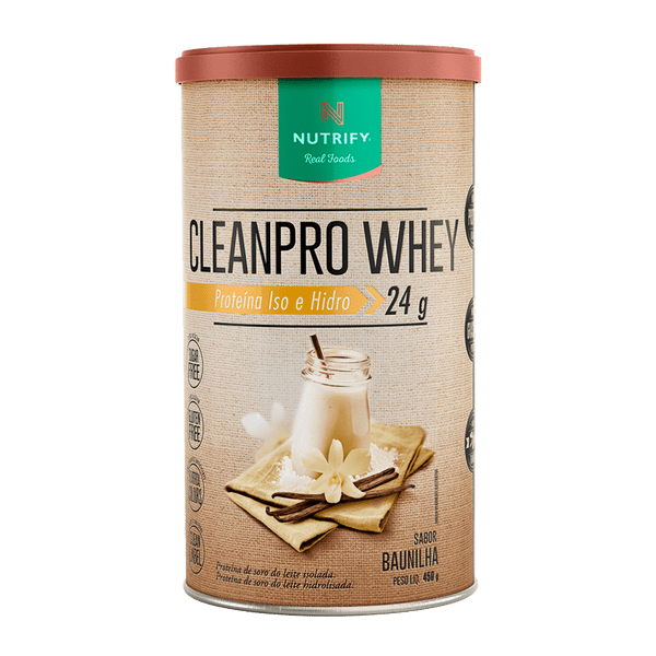 Cleanpro Whey Protein Isolado e Hidrolisado Sabor Baunilha 450g Nutrify