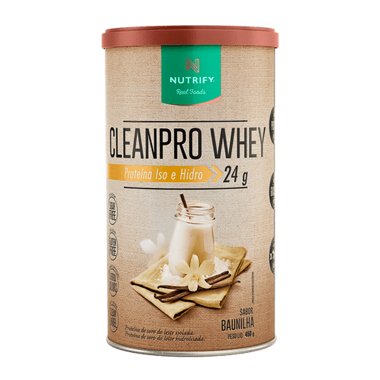 Cleanpro Whey Protein Isolado e Hidrolisado Sabor Baunilha 450g Nutrify