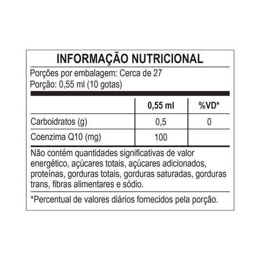 Tabela nutricioal Coenzima Q10