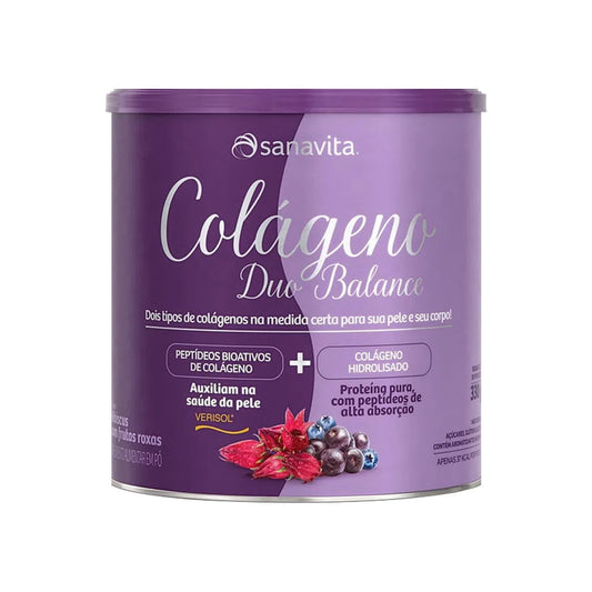 Colágeno Duo Balance Hibiscus e Frutas Roxas 330g Sanavita
