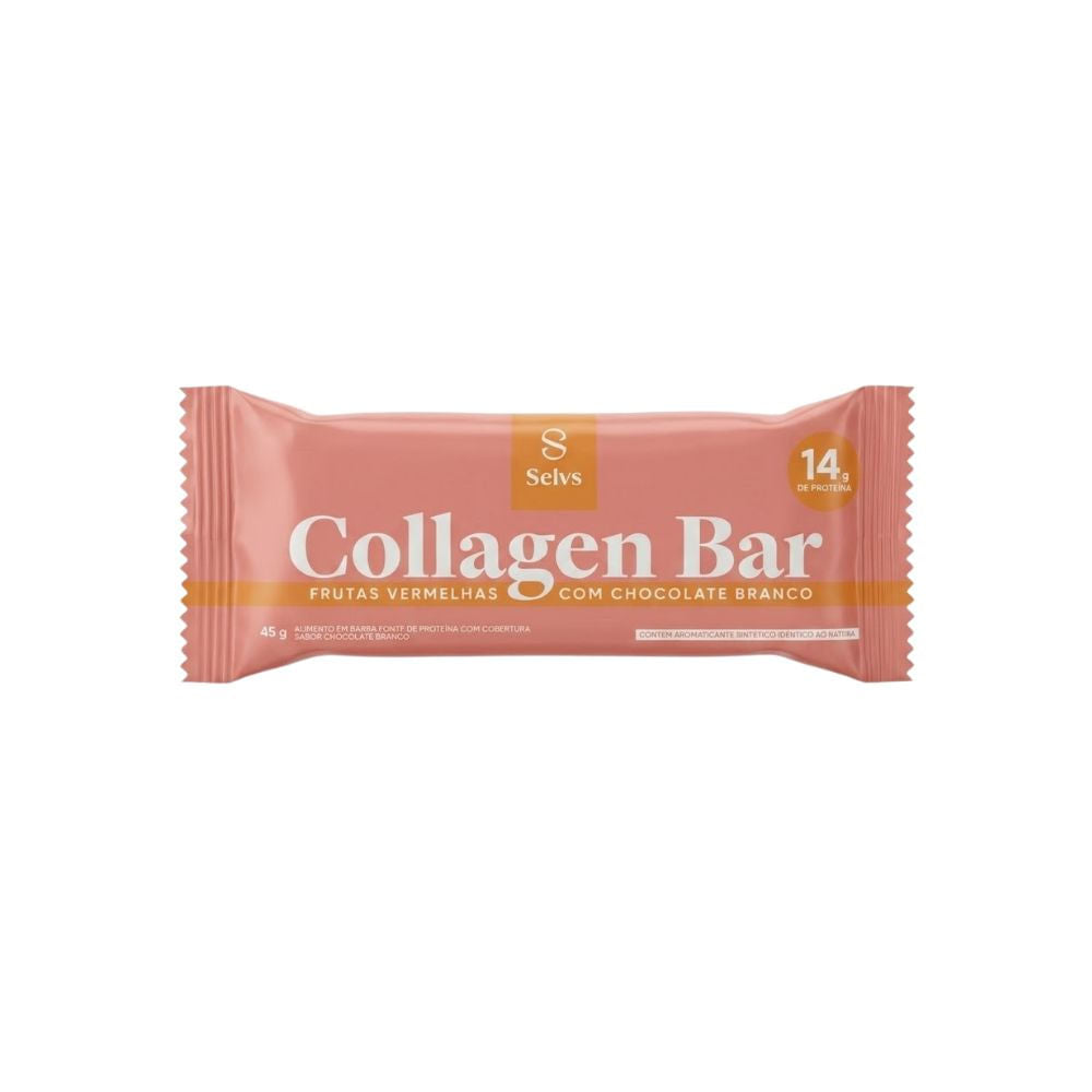 Collagen Bar Frutas Vermelhas com Chocolate Branco 45g Selvs