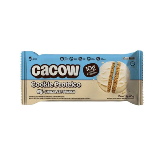 Embalagem-azul-e-bege-do-Cookie-Proteico-sabor-chocolate-branco-Cacow-com-destaque-para-10g-de-proteina-e-ingredientes-veganos.