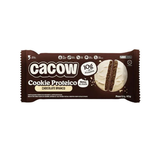 Embalagem-marrom-do-Cookie-Proteico-sabor-chocolate-branco-com-destaque-para-10g-de-proteina-e-versao-All-Black-na-parte-frontal.