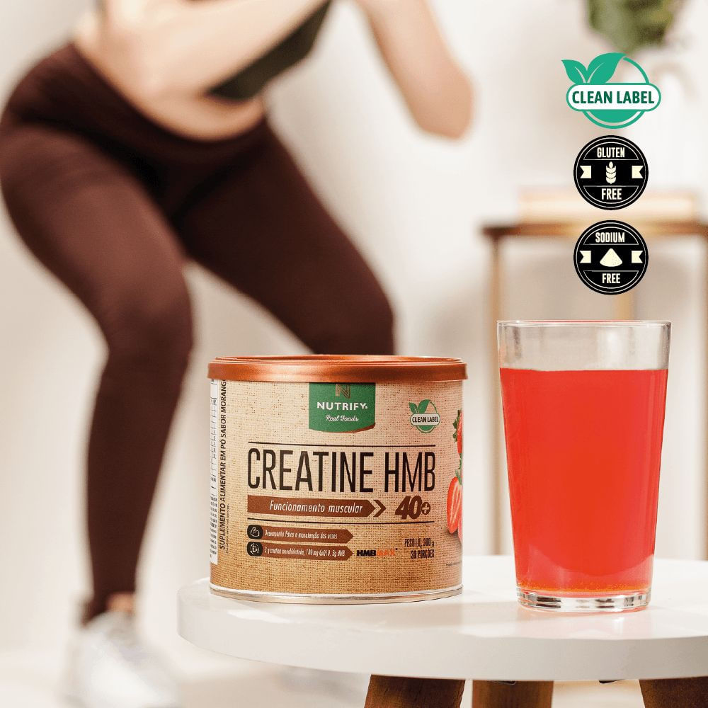 Creatina HMB Nutrify — Sabor Morango 300g