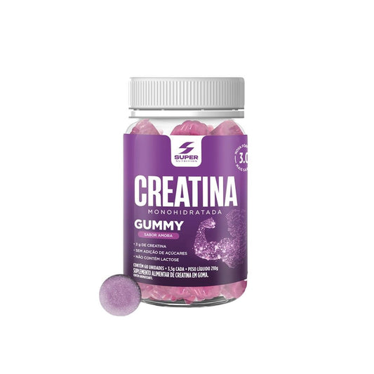 Frasco-de-suplemento-alimentar-Creatina-Gummy-sabor-amora-com-60-gomas