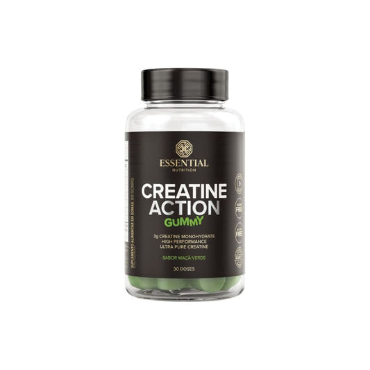 Creatina Monohidratada Gummy Sabor Maca Verde 30 Gomas Essential Nutrition