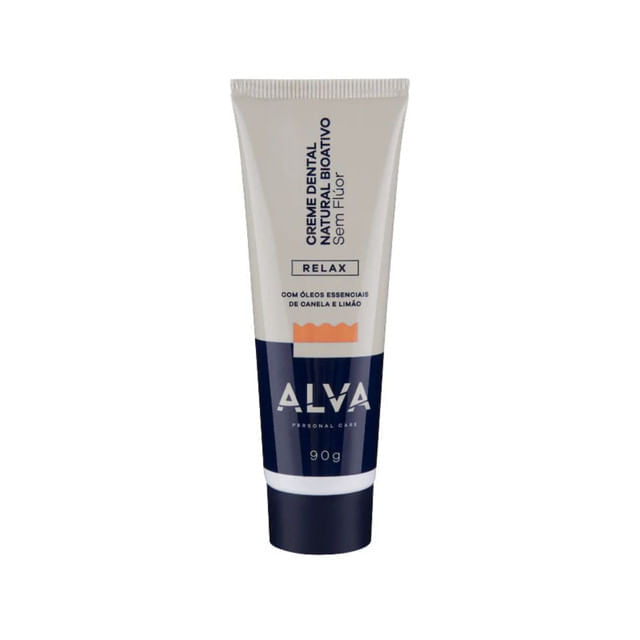 Creme Dental Natural Bioativo Sem Flúor com Óleos Essenciais de Canela e Limão 90g Alva Personal Care