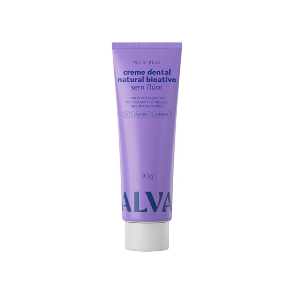Creme Dental Natural Bioativo Sem Flúor com Óleos Essenciais de Lavanda e Laranja 90g Alva Personal Care