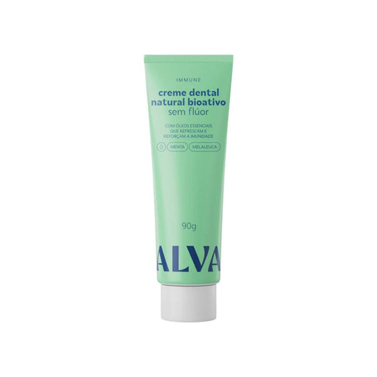 Creme Dental Natural Bioativo Sem Flúor com Óleos Essenciais de Menta e Melaleuca 90g Alva Personal Care