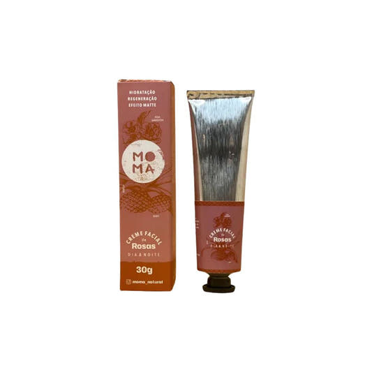 Creme-facial-natural-MOMA-de-rosas-para-uso-diurno-e-noturno-com-hidratacao-e-efeito-matte