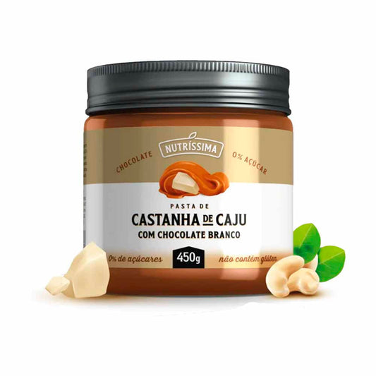 Creme de Castanha de Caju com Chocolate Branco Vegano 450g Nutríssima