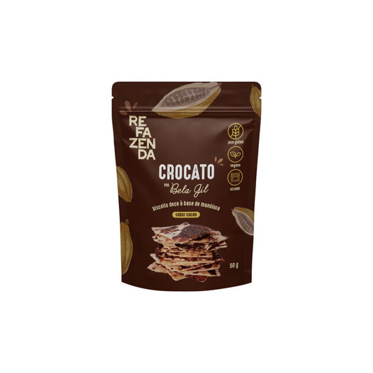 Crocato Biscoito Doce à Base de Mandioca Sabor Cacau 50g Refazenda