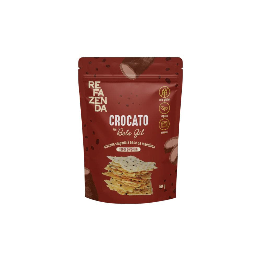 Crocato Biscoito Salgado à Base de Mandioca Sabor Gergelim 50g Refazenda