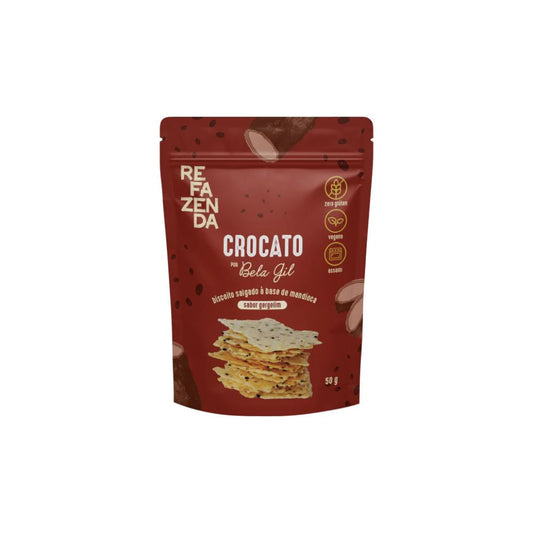 Crocato Biscoito Salgado à Base de Mandioca Sabor Gergelim 50g Refazenda