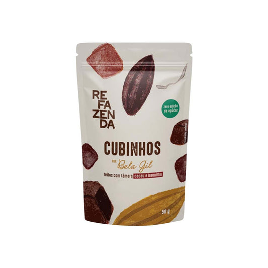 Cubinhos de Tâmara Cacau e Baunilha 50g Refazenda