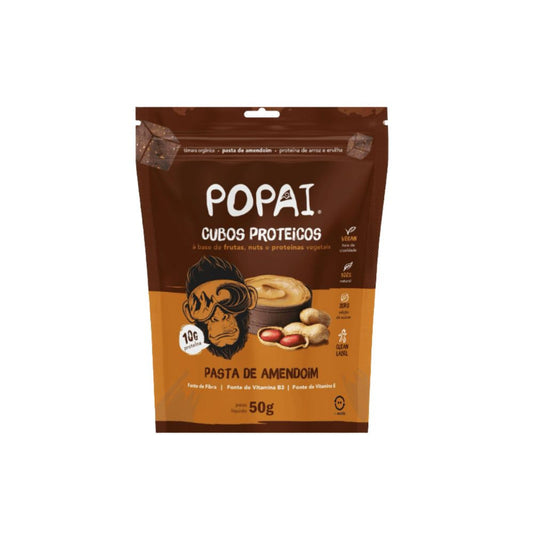 Cubos Proteicos Sabor Pasta de Amendoim 50g Popai