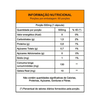 Cúrcuma com Geleia Real 60 Cápsulas MADI