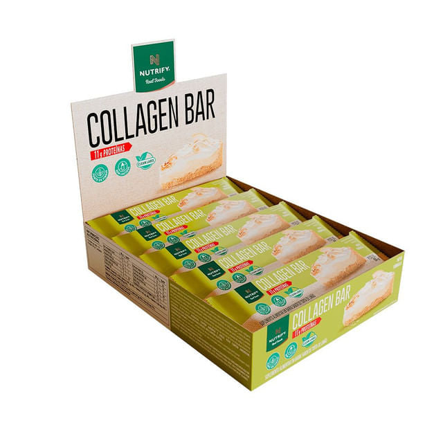 Barra Proteica Collagen Bar Torta de Limão 10x50g Nutrify