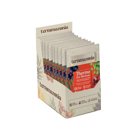 Display-com-saches-de-Thermo-Terramazonia-embalagens-brancas-e-vermelhas-com-ilustracoes-de-acai-guarana-e-folhas-verdes.