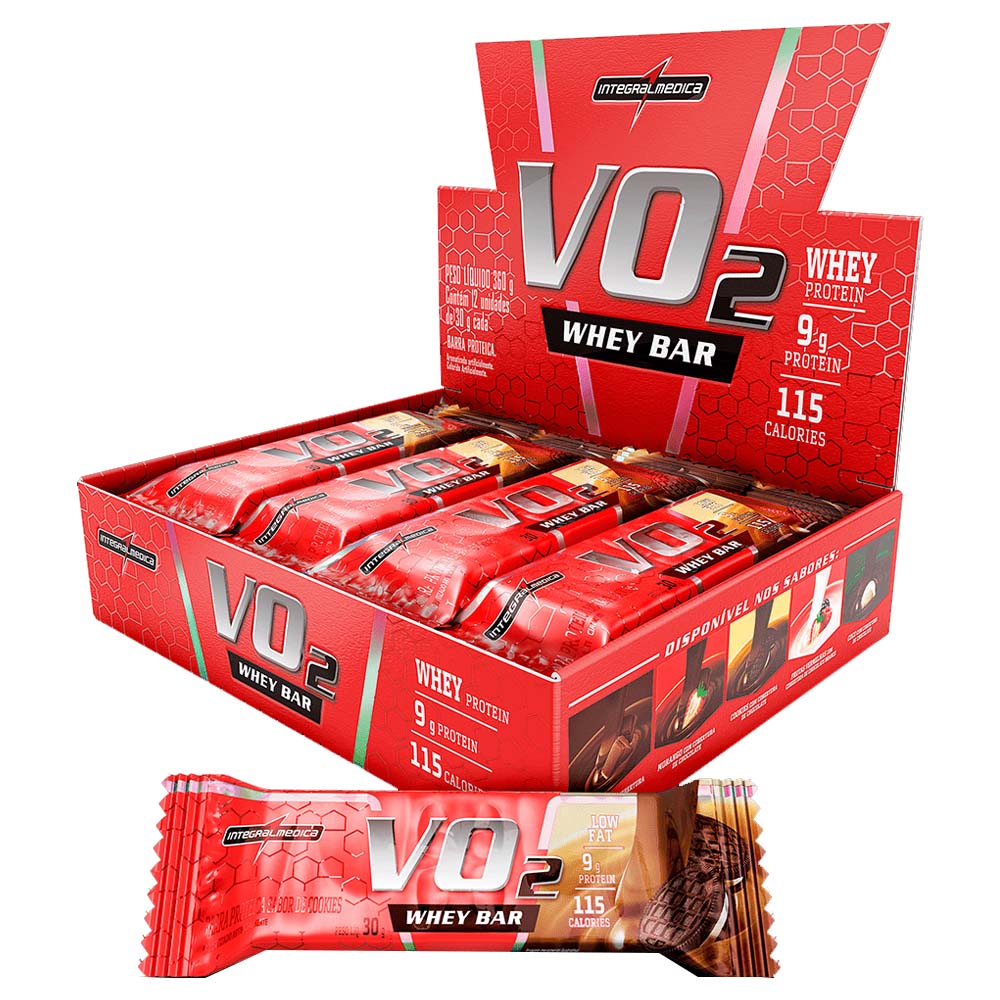 Barra de Proteína VO2 sabor Cookies Integralmedica