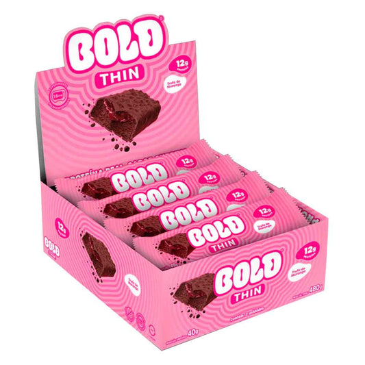 Barrinha de Proteína Bold Thin Trufa de Morango 12x40g