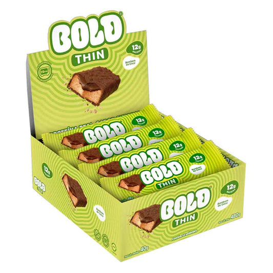 Barrinha de Proteína Bold Thin Bombom de Coco 12x40g