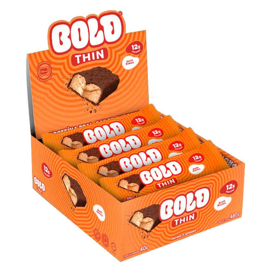 Barrinha de Proteína Bold Thin Avelã Branco 12x40g