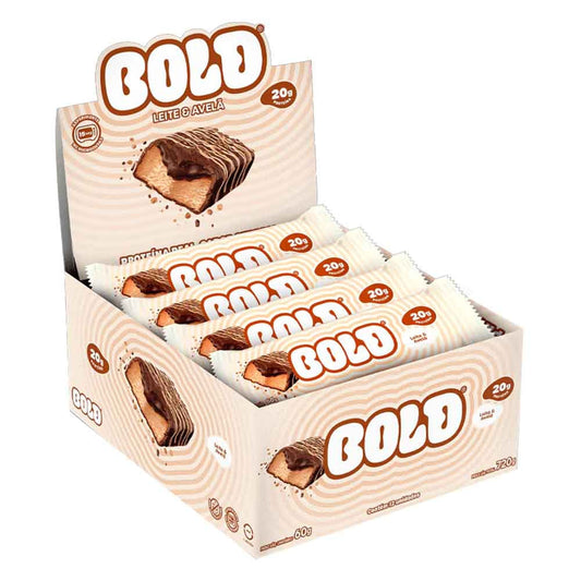 Barrinha de Proteína Bold Bar Leite e Avelã 12x60g
