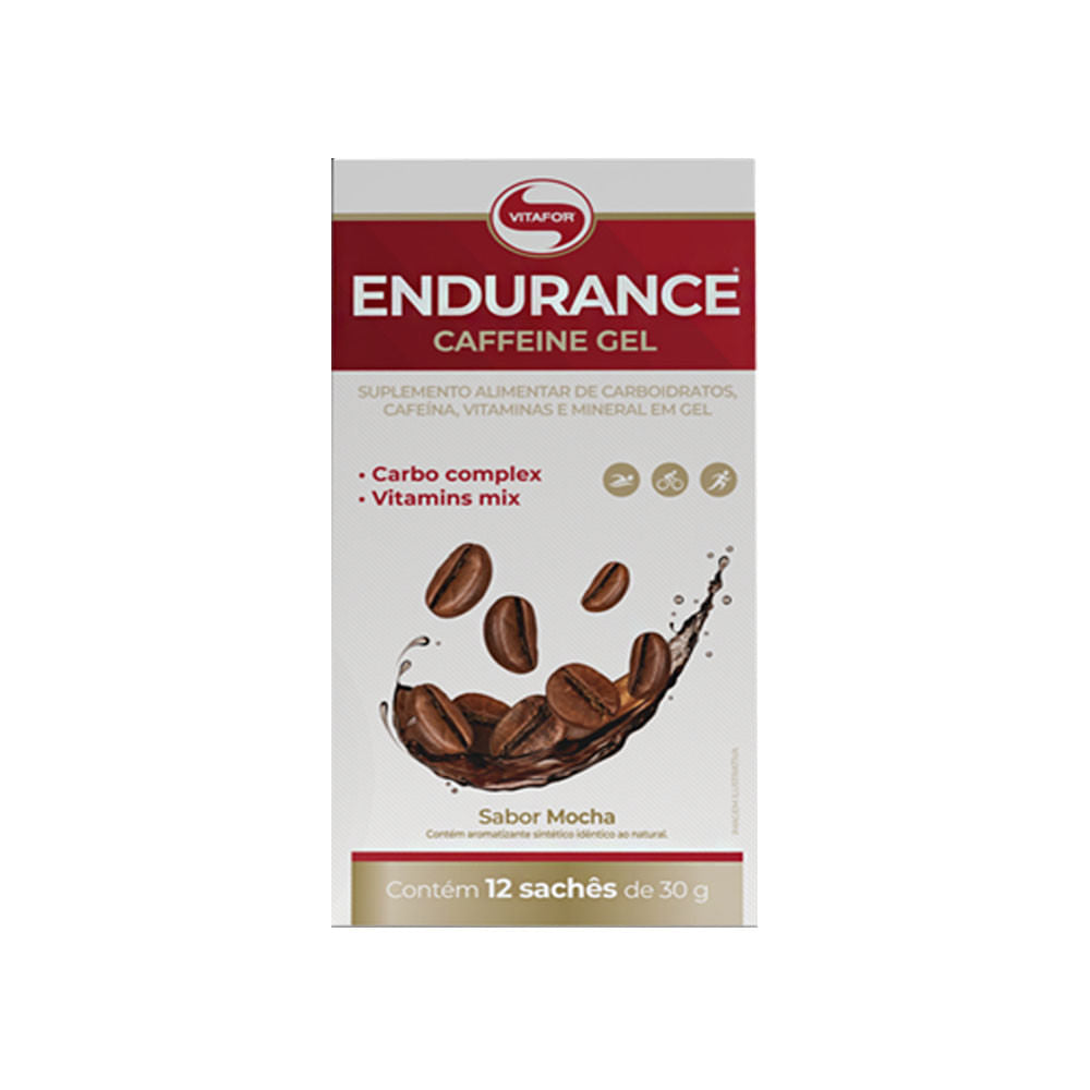Endurance Caffeine Gel Sachê Sabor Mocha Display 12 Sachês Vitafor