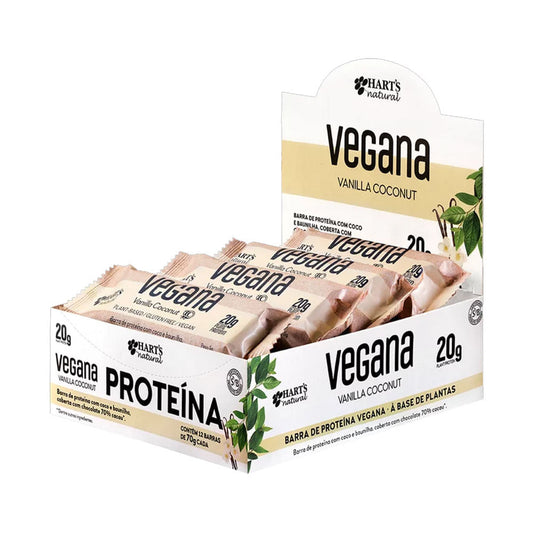 Barra de Proteína Vegana Vanilla Coconut Box Harts Natural INATIVO