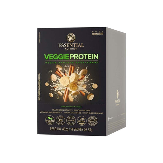 Veggie Protein Banana com Canela Box 14x33g Essential Nutrition