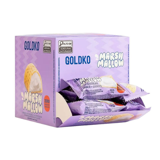 Bombom de Chocolate Branco e Cookies com Marshmallow 18x11,5g GoldKo