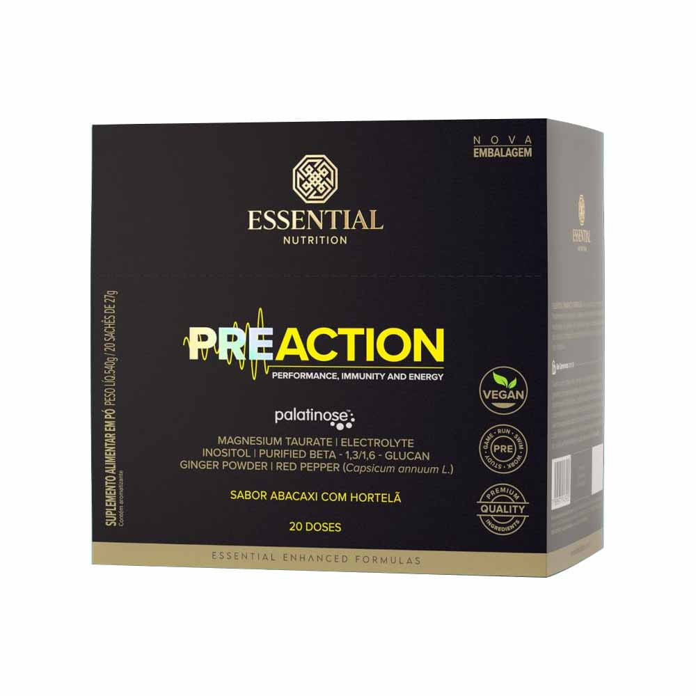 Pre-Action Abacaxi com Hortelã 20x27g Essential Nutrition