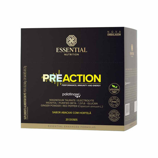Pre-Action Abacaxi com Hortelã 20x27g Essential Nutrition