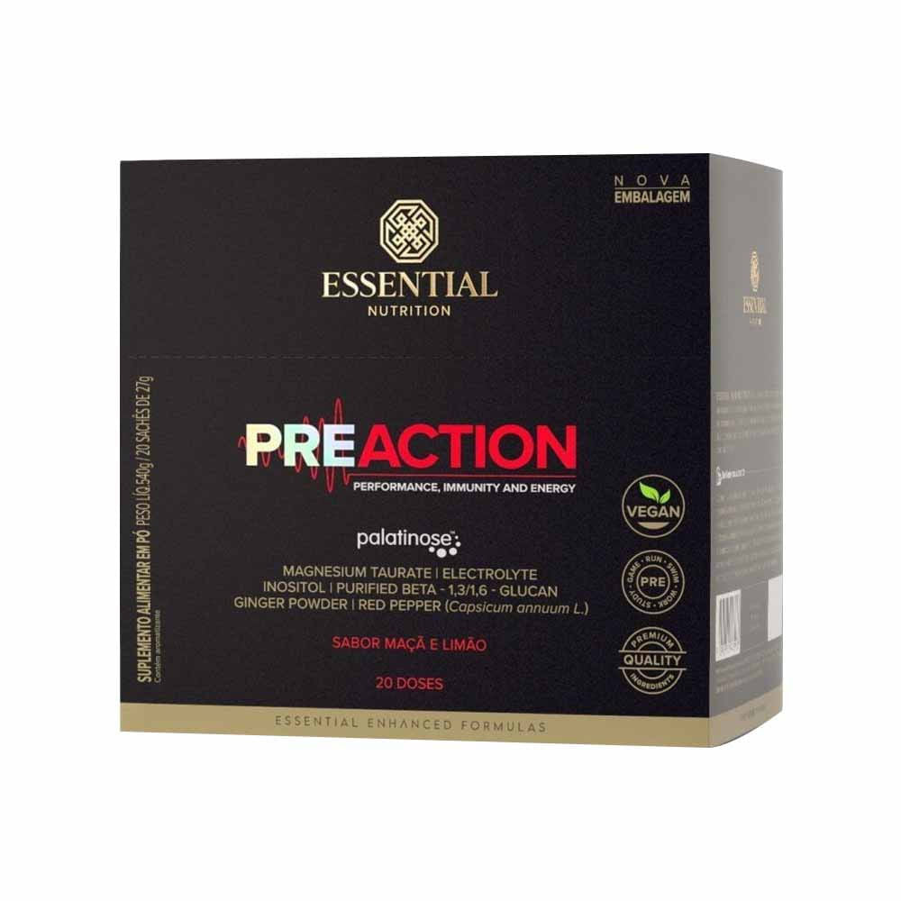 Pre-Action Maçã e Limão 20x27g Essential Nutrition